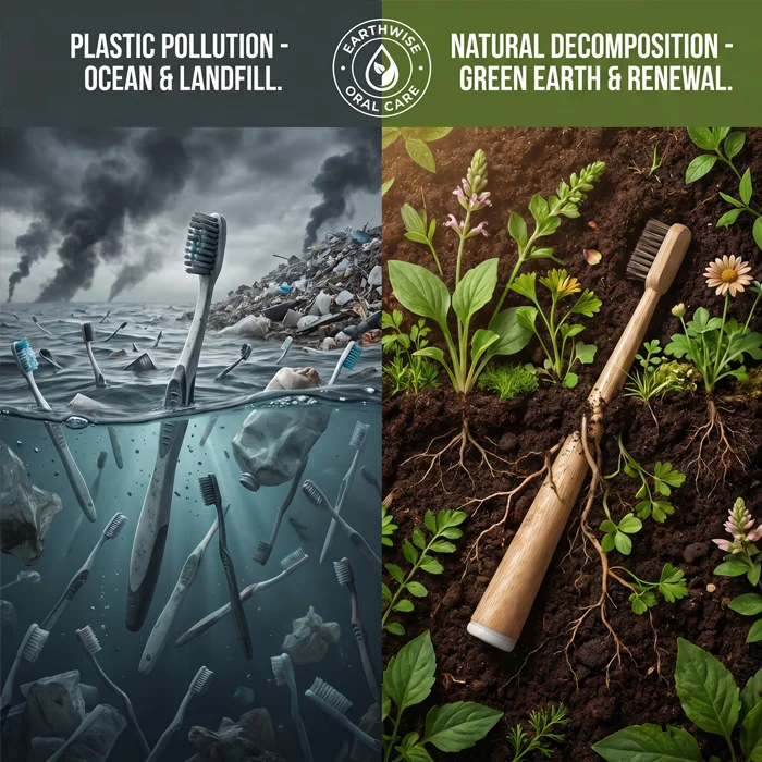 Planet friendly biodegradable toothbrush